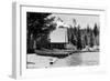 Diamond Lake Lodge Photograph - Diamond Lake, OR-Lantern Press-Framed Art Print