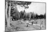 Diamond Lake, Oregon Beach Swimmers Photograph - Diamond Lake, OR-Lantern Press-Mounted Art Print