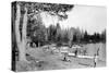 Diamond Lake, Oregon Beach Swimmers Photograph - Diamond Lake, OR-Lantern Press-Stretched Canvas