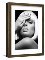 Diamond Lips BW-Design Fabrikken-Framed Photographic Print
