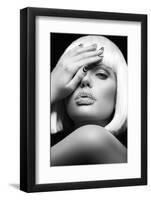 Diamond Lips BW-Design Fabrikken-Framed Photographic Print