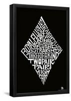 Diamond Poker Hands Text Poster-null-Framed Poster