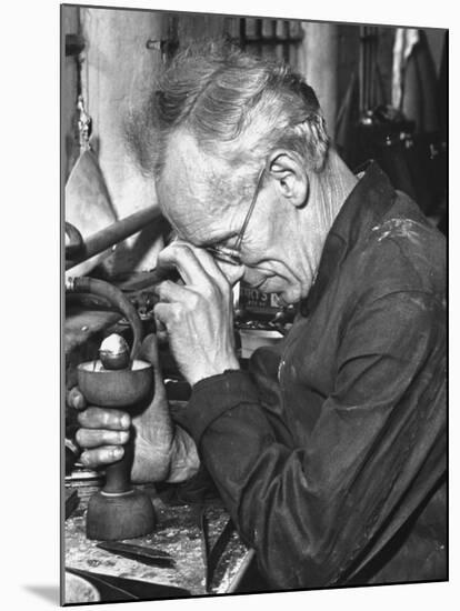 Diamond Setter Putting Stones into "Dops" for the Polishers-Hans Wild-Mounted Premium Photographic Print