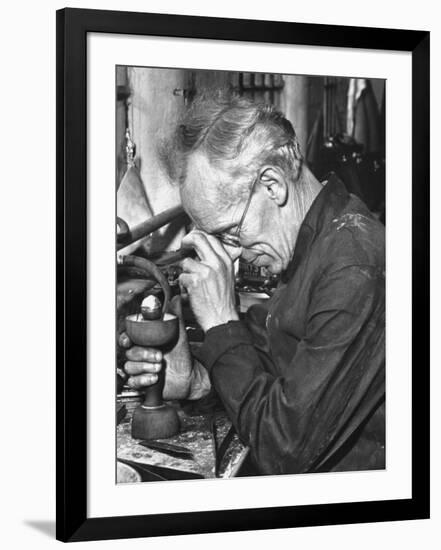 Diamond Setter Putting Stones into "Dops" for the Polishers-Hans Wild-Framed Premium Photographic Print