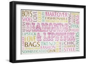 Diamonds and Lipstick-Sd Graphics Studio-Framed Art Print