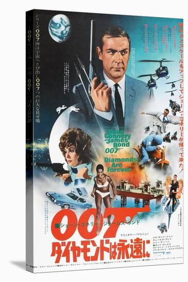 Diamonds are Forever, Japanese poster, Sean Connery, Jill St. John, 1971-null-Stretched Canvas