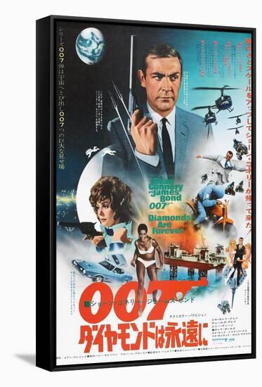 Diamonds are Forever, Japanese poster, Sean Connery, Jill St. John, 1971-null-Framed Stretched Canvas