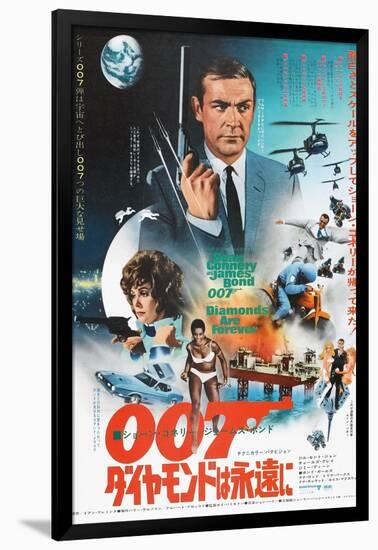 Diamonds are Forever, Japanese poster, Sean Connery, Jill St. John, 1971-null-Framed Art Print