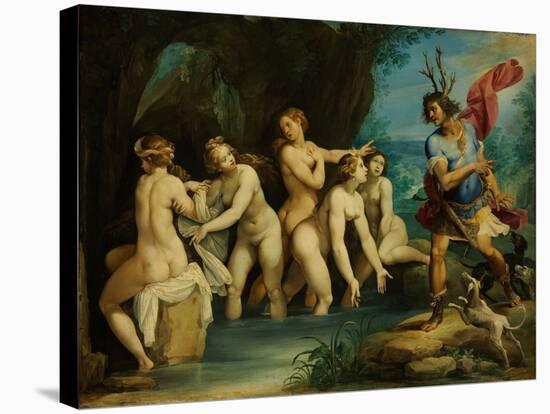 Diana and Actaeon, Ca 1604-Giuseppe Cesari-Stretched Canvas