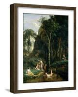 Diana and Actaeon (Diana Surprised in Her Bath), 1836-Jean-Baptiste-Camille Corot-Framed Giclee Print