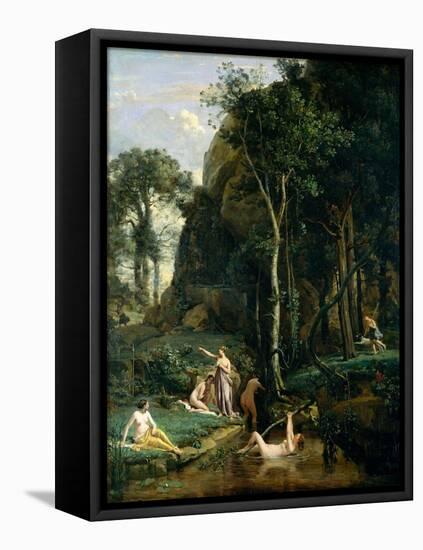 Diana and Actaeon (Diana Surprised in Her Bath), 1836-Jean-Baptiste-Camille Corot-Framed Stretched Canvas