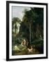 Diana and Actaeon (Diana Surprised in Her Bath), 1836-Jean-Baptiste-Camille Corot-Framed Premium Giclee Print