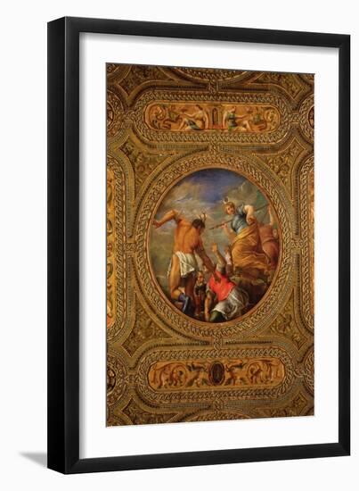 Diana and Actaeon, from the Ceiling of the Library-Battista Franco-Framed Giclee Print