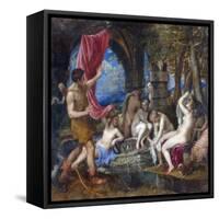 Diana and Actaeon-Titian (Tiziano Vecelli)-Framed Stretched Canvas