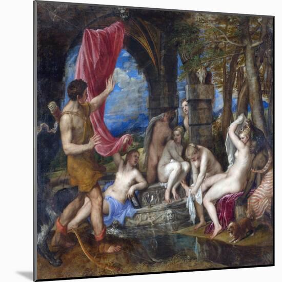 Diana and Actaeon-Titian (Tiziano Vecelli)-Mounted Giclee Print