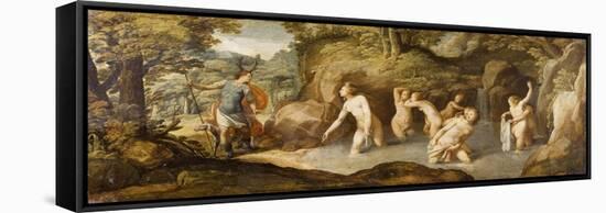 Diana and Actaeon-Andrea Schiavone-Framed Stretched Canvas