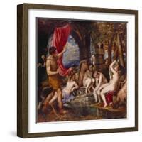 Diana and Aktaeon-Tizian Tiziano Vecellio-Framed Giclee Print