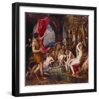 Diana and Aktaeon-Tizian Tiziano Vecellio-Framed Giclee Print