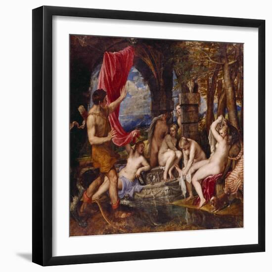 Diana and Aktaeon-Tizian Tiziano Vecellio-Framed Giclee Print