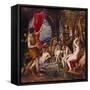 Diana and Aktaeon-Tizian Tiziano Vecellio-Framed Stretched Canvas