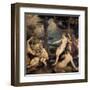 Diana and Callisto-Titian (Tiziano Vecelli)-Framed Art Print