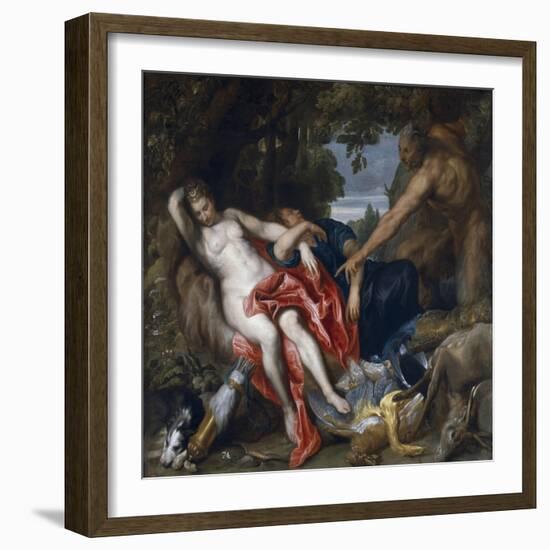 Diana and Her Nymph Surprised by Satyr-Sir Anthony Van Dyck-Framed Giclee Print