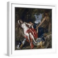 Diana and Her Nymph Surprised by Satyr-Sir Anthony Van Dyck-Framed Giclee Print