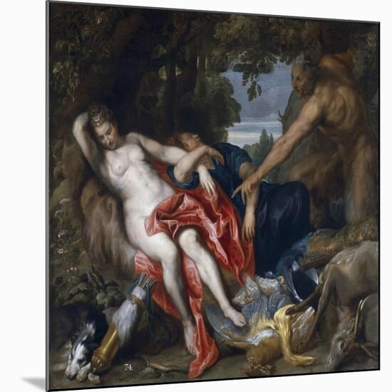 Diana and Her Nymph Surprised by Satyr-Sir Anthony Van Dyck-Mounted Giclee Print