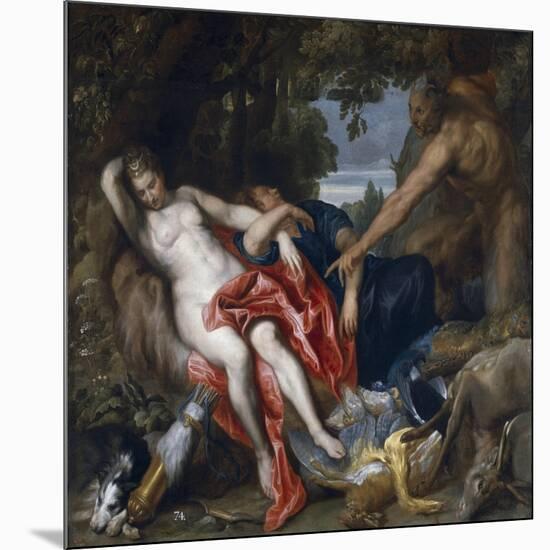 Diana and Her Nymph Surprised by Satyr-Sir Anthony Van Dyck-Mounted Giclee Print