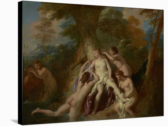 Diana and Her Nymphs Bathing, 1722-4-Jean Francois de Troy-Stretched Canvas