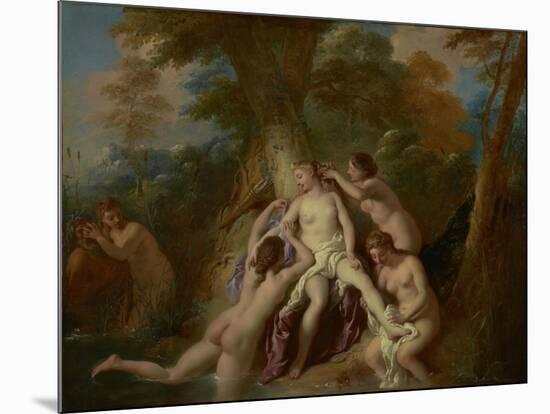 Diana and Her Nymphs Bathing, 1722-4-Jean Francois de Troy-Mounted Giclee Print