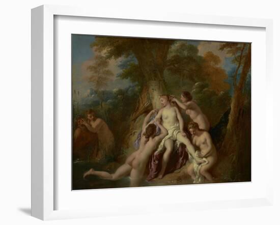 Diana and Her Nymphs Bathing, 1722-4-Jean Francois de Troy-Framed Giclee Print