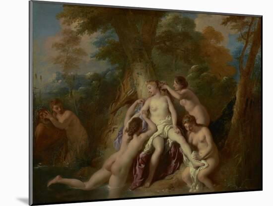 Diana and Her Nymphs Bathing, 1722-4-Jean Francois de Troy-Mounted Giclee Print