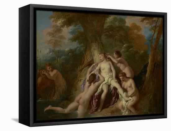 Diana and Her Nymphs Bathing, 1722-4-Jean Francois de Troy-Framed Stretched Canvas