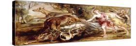 Diana and Her Nymphs Hunting - a Modello-Peter Paul Rubens-Stretched Canvas