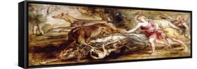 Diana and Her Nymphs Hunting - a Modello-Peter Paul Rubens-Framed Stretched Canvas