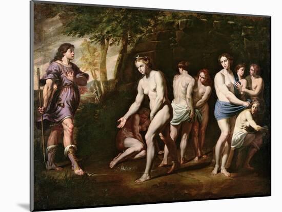 Diana and Her Nymphs Surprised by Actaeon-Andrea Vaccaro-Mounted Giclee Print