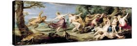 Diana and Her Nymphs Surprised by Fauns, 1638-40-Peter Paul Rubens-Stretched Canvas