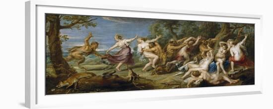 Diana and Her Nymphs Surprised by Satyrs, 1638-1640-Peter Paul Rubens-Framed Giclee Print