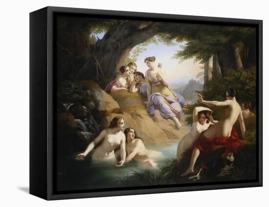 Diana and Nymphs Bathing-Emil Jacobs-Framed Stretched Canvas