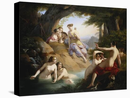 Diana and Nymphs Bathing-Emil Jacobs-Stretched Canvas
