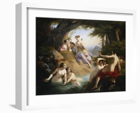 Diana and Nymphs Bathing-Emil Jacobs-Framed Giclee Print