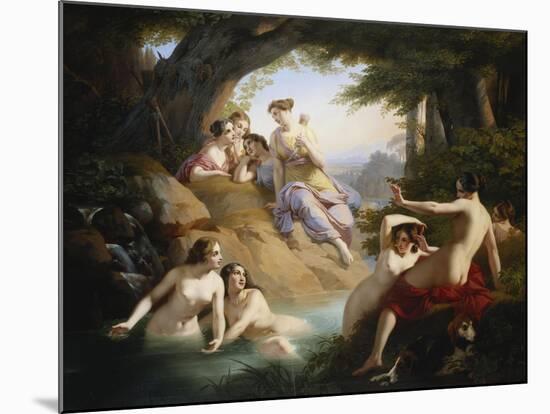 Diana and Nymphs Bathing-Emil Jacobs-Mounted Giclee Print