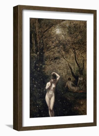 Diana Bathing, 1873-1874-Jean-Baptiste-Camille Corot-Framed Giclee Print