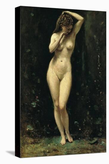 Diana Bathing (The Fountain)-Jean-Baptiste-Camille Corot-Stretched Canvas