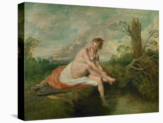 Diana Bathing-Jean Antoine Watteau-Stretched Canvas