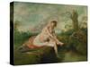 Diana Bathing-Jean Antoine Watteau-Stretched Canvas