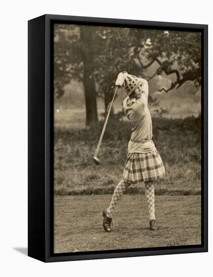 Diana Fishwick in Action at Stoke Poges Where She Won a Championship in 1927-null-Framed Stretched Canvas