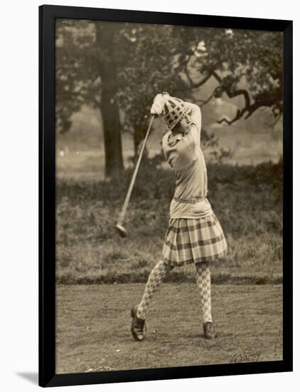 Diana Fishwick in Action at Stoke Poges Where She Won a Championship in 1927-null-Framed Photographic Print