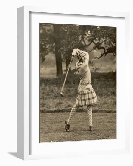 Diana Fishwick in Action at Stoke Poges Where She Won a Championship in 1927-null-Framed Photographic Print